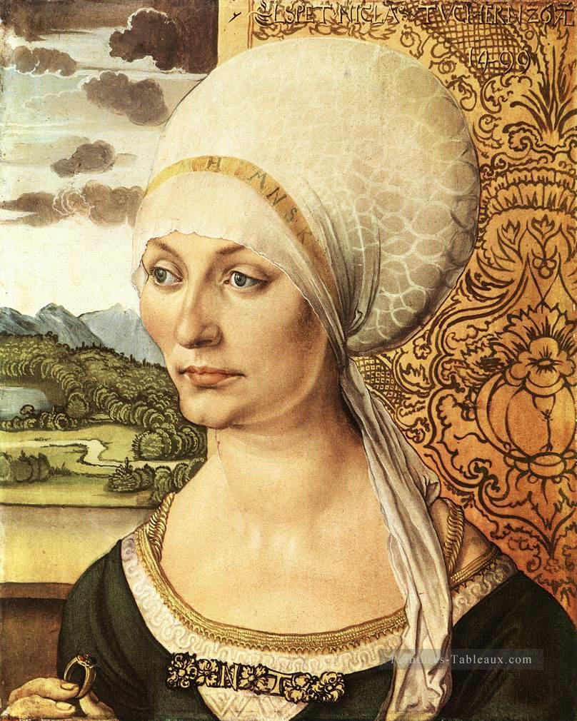 Portrait d’Elsbeth Tucher Nothern Renaissance Albrecht Dürer Peintures à l'huile